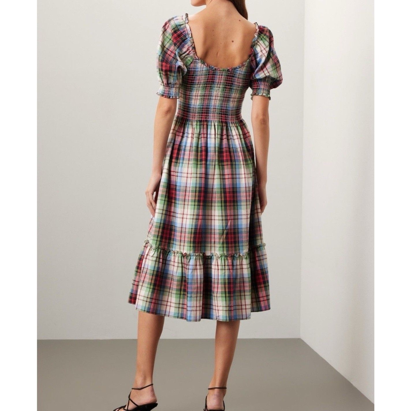 Nwt Hill House Multi/White Tartan Louisa Nap Dress 100% Cotton Size Xs — image 2 of 6